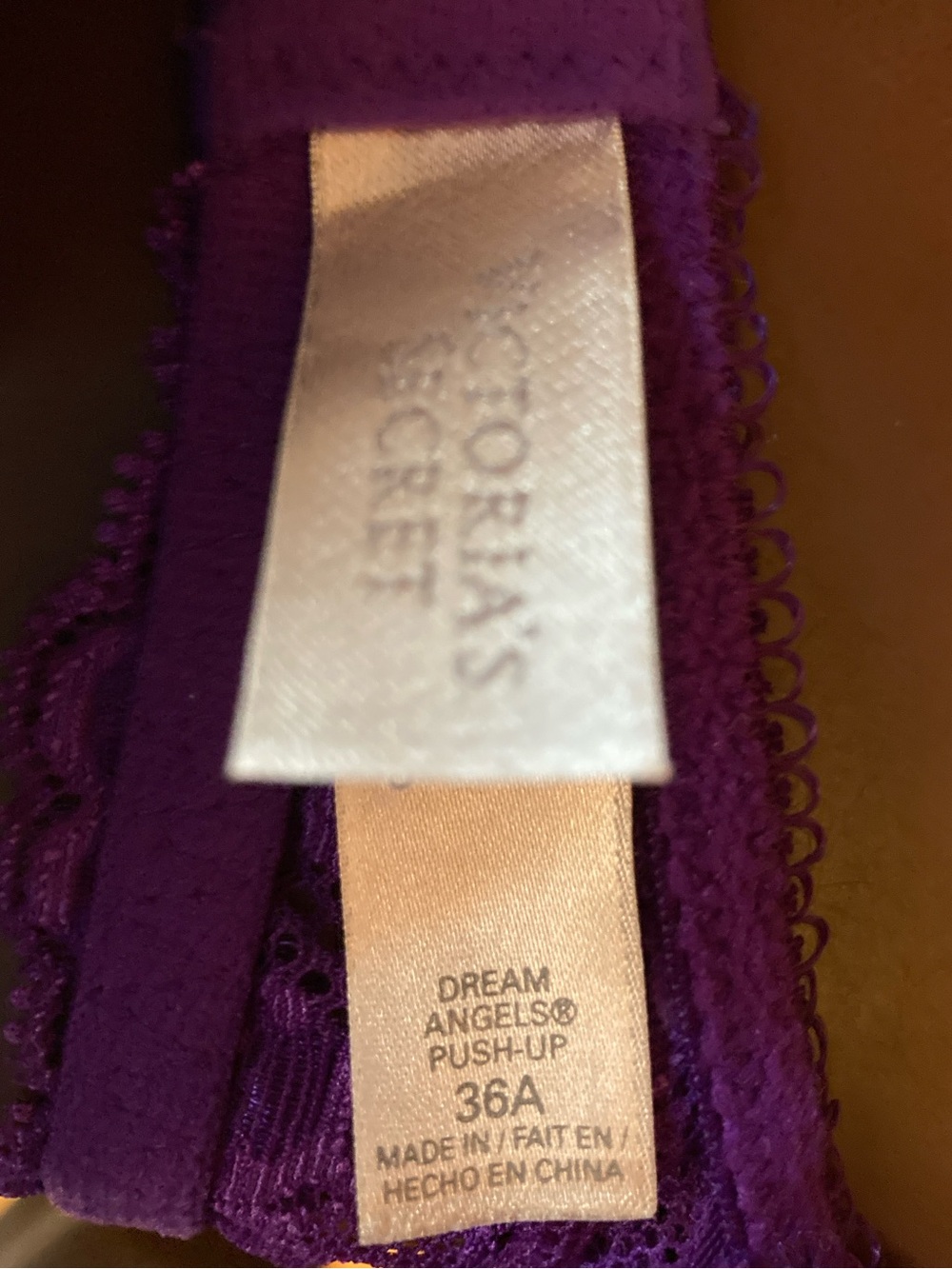 Victoria’s Secret Dream Angels Purple Push Up Jeweled Bra 36A GUC - Picture 8 of 8